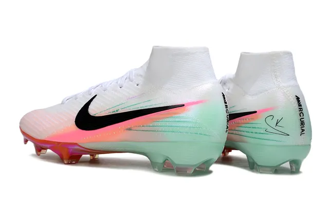 Nike Phantom GT White Multicolor High-Cut Sock-Fit Upper Firm-Ground Soccer Shoes 4