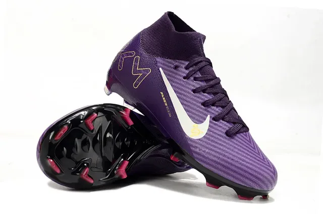 Nike Phantom Vision Roxo Dourado alto FG Chuteiras de futebol 2