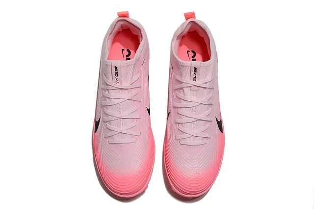 Nike Pink Black Knit Upper Low-Profile Sole Turf Soccer Shoes 10