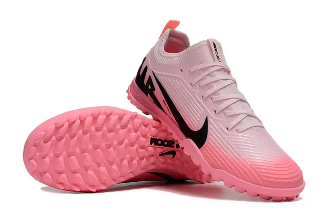 Nike Pink Black Knit Upper Low-Profile Sole Turf Soccer Shoes 11