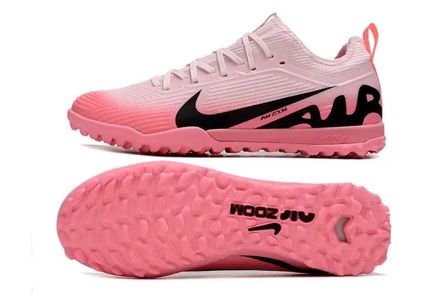 Nike Pink Black Knit Upper Low-Profile Sole Turf Soccer Shoes 13