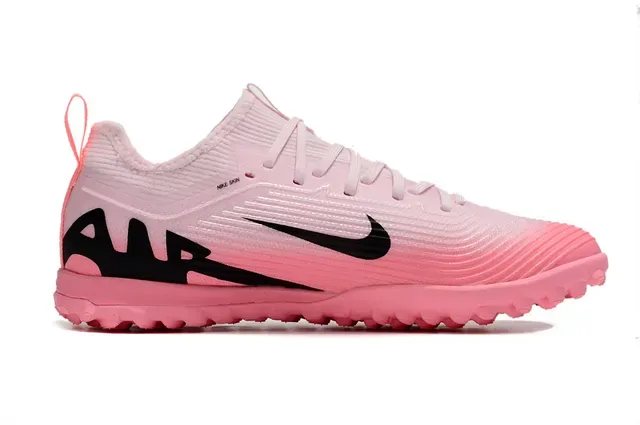 Nike Pink Black Knit Upper Low-Profile Sole Turf Soccer Shoes 15