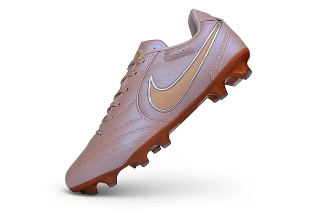 Nike Pink Brown Low-Cut Leather Upper Iridescent Finish Firm-Ground Soccer Shoes 2