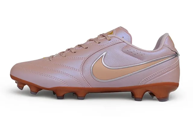 Nike Pink Brown Low-Cut Leather Upper Iridescent Finish Firm-Ground Soccer Shoes 3