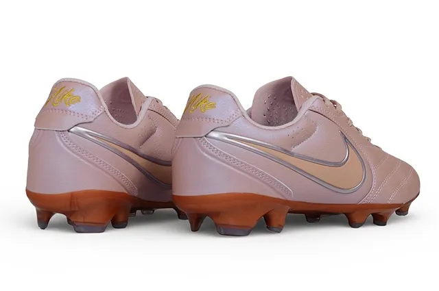 Nike Pink Brown Low-Cut Leather Upper Iridescent Finish Firm-Ground Soccer Shoes 4