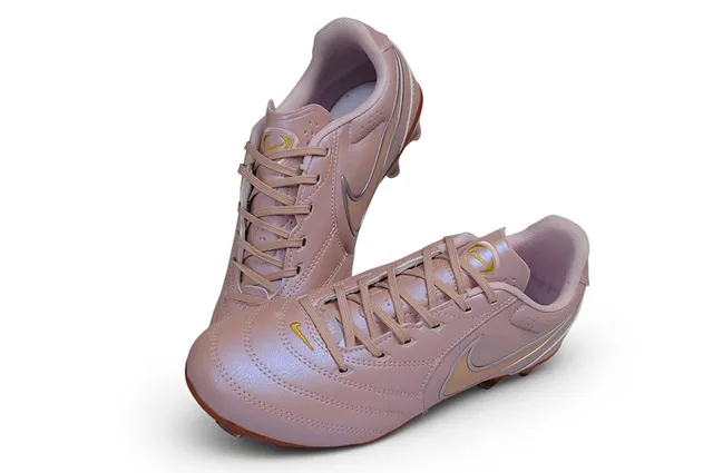 Nike Pink Brown Low-Cut Leather Upper Iridescent Finish Firm-Ground Soccer Shoes 5