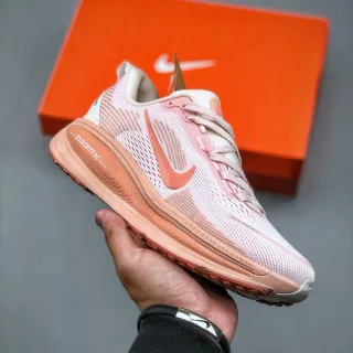 Nike rosa naranja transpirable upper de tejido superposiciones con patrón de ondas zapatillas de running