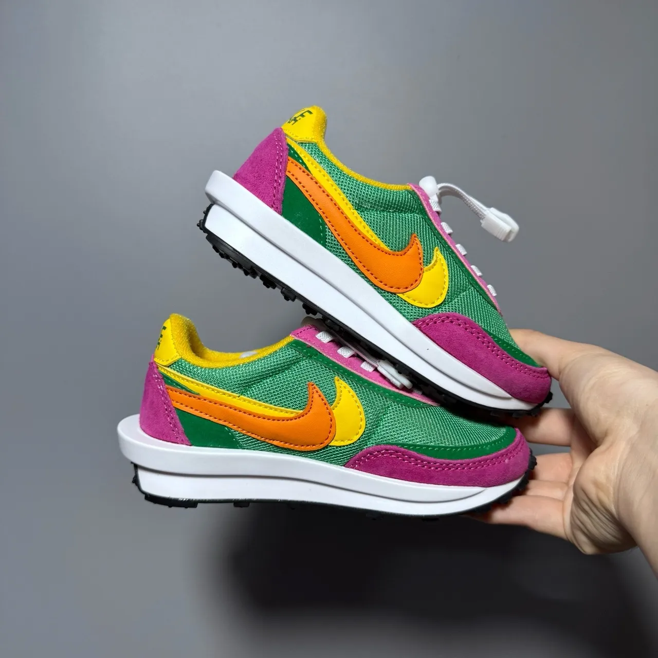 Nike Pink Purple Layered Mesh-Suede Upper Double-Stacked Midsole Lifestyle Sneakers 11
