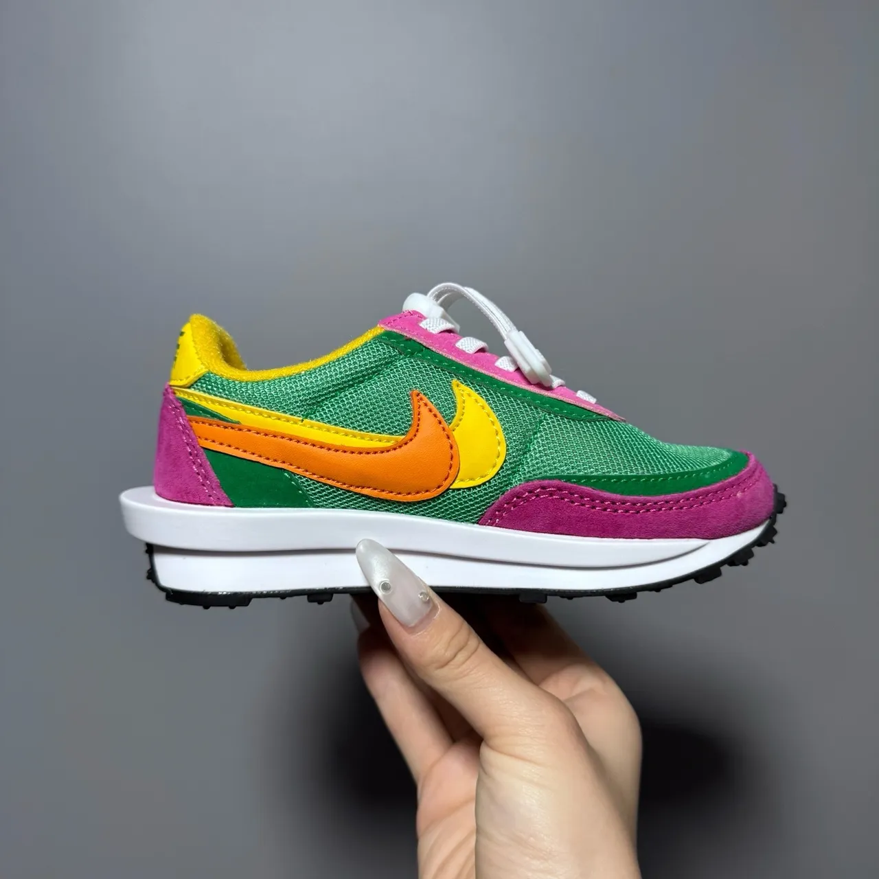 Nike Pink Purple Layered Mesh-Suede Upper Double-Stacked Midsole Lifestyle Sneakers 13
