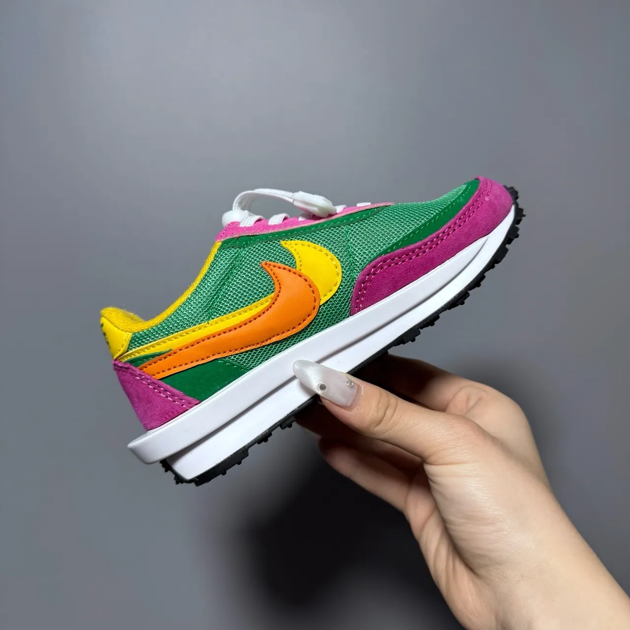 Nike Pink Purple Layered Mesh-Suede Upper Double-Stacked Midsole Lifestyle Sneakers 14