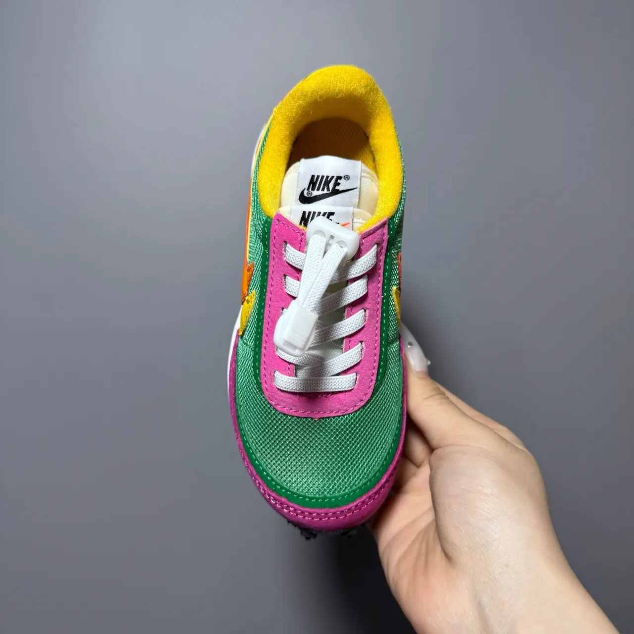 Nike Pink Purple Layered Mesh-Suede Upper Double-Stacked Midsole Lifestyle Sneakers 16