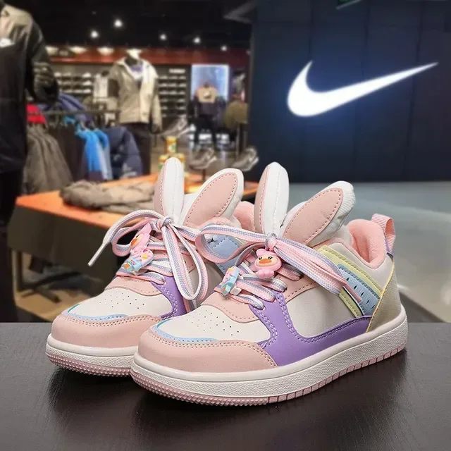 Nike Pink Purple Low-Top Bunny-Ear Tongue Tabs Lifestyle Sneakers 14