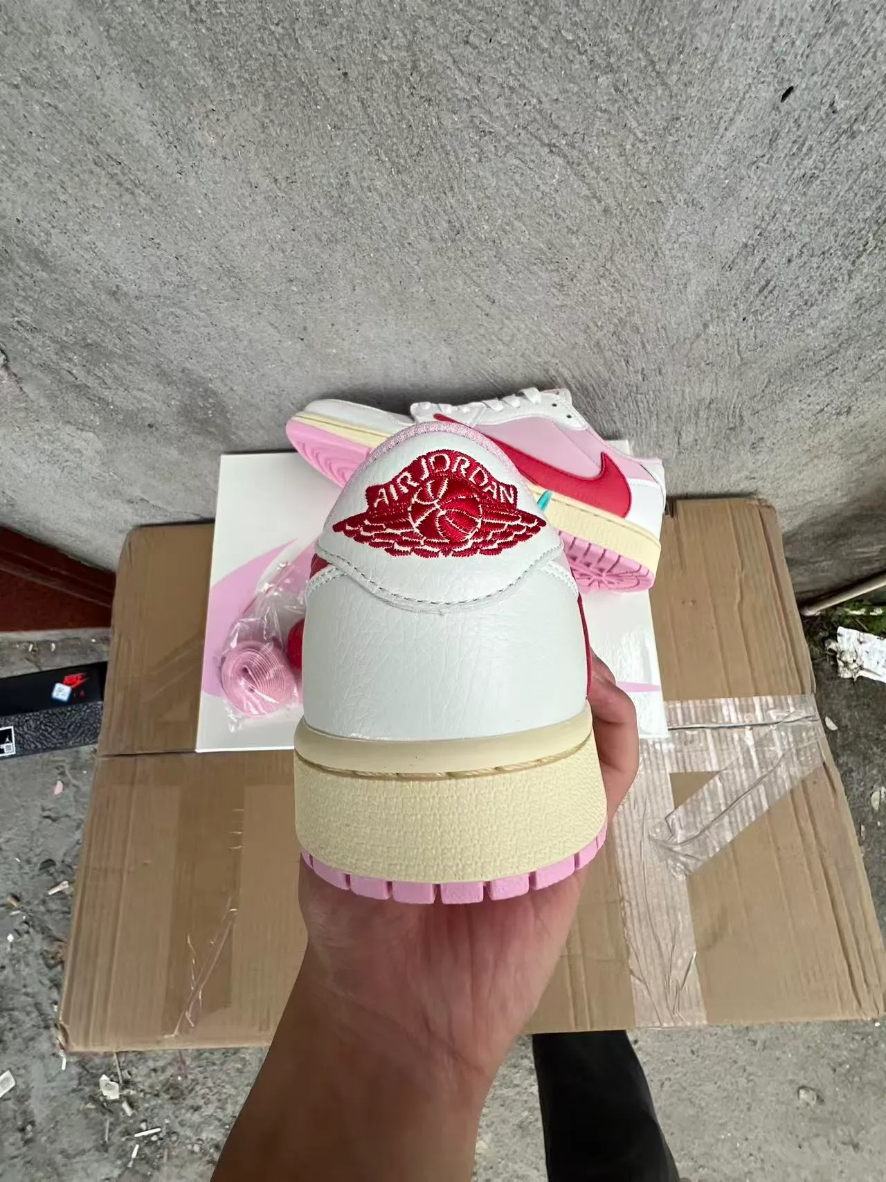 Nike Pink Red Low-Top Leather-Paneled Lifestyle Sneakers 8