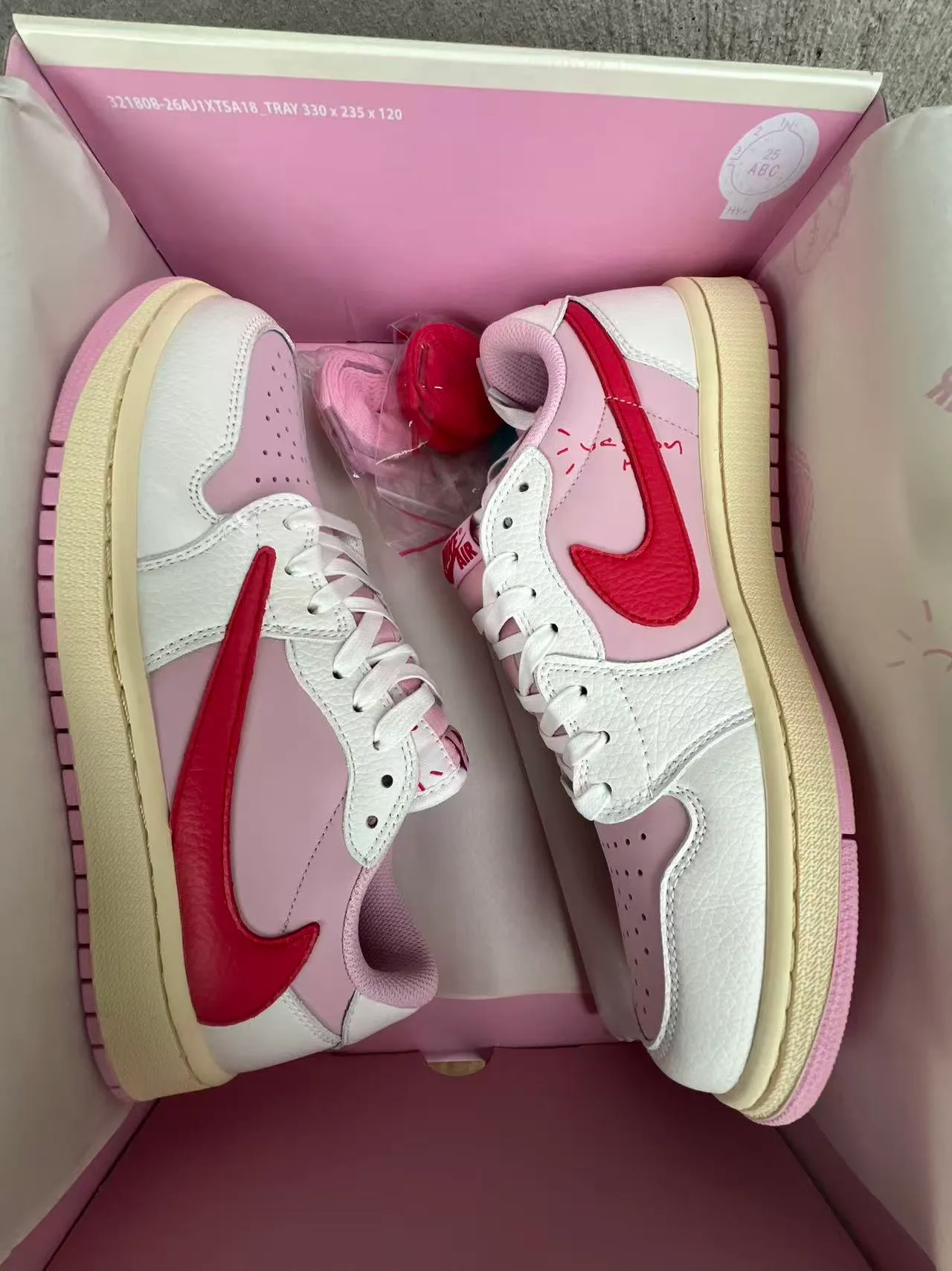 Nike Pink Red Low-Top Leather-Paneled Lifestyle Sneakers 10