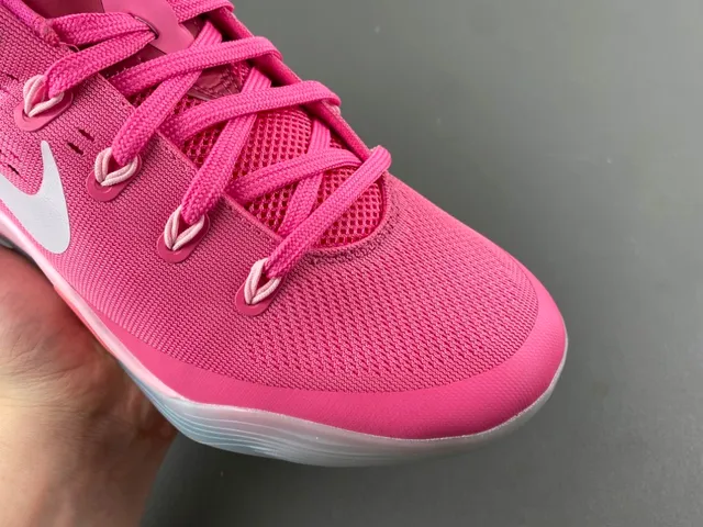 Nike Pink White Engineered Mesh Upper Perforated Ventilation Basketball Shoes 2