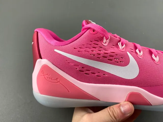 Nike Pink White Engineered Mesh Upper Perforated Ventilation Basketball Shoes 3