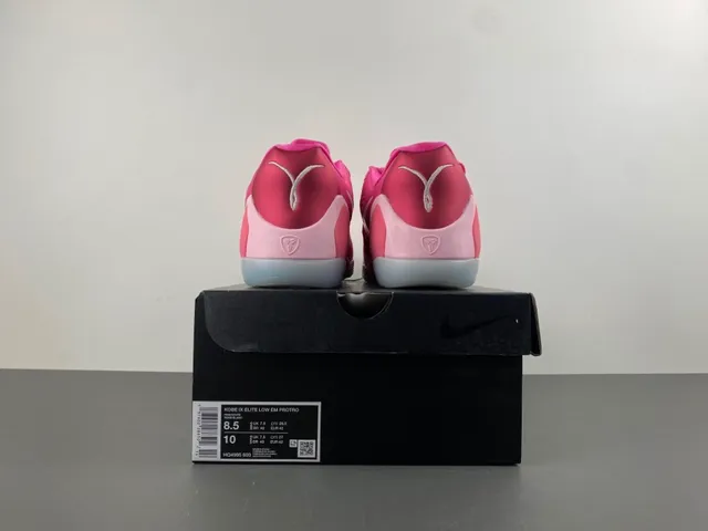 Nike Pink White Engineered Mesh Upper Perforated Ventilation Basketball Shoes 17