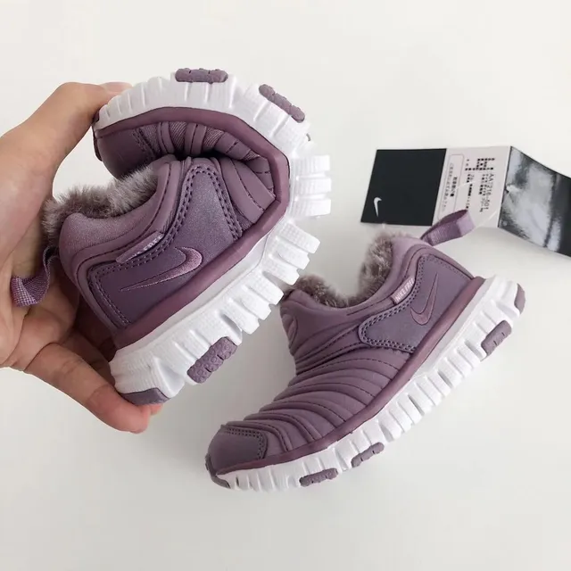 Nike Purple White Slip-On Ribbed Upper Lifestyle Sneakers 21
