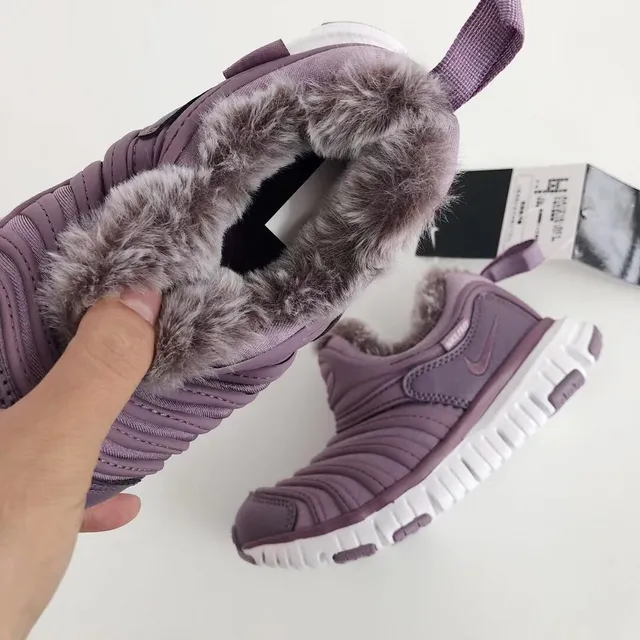 Nike Purple White Slip-On Ribbed Upper Lifestyle Sneakers 22