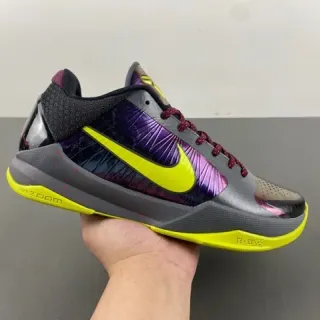Nike Purple Yellow High-Top Iridescent Upper Basketball Shoes