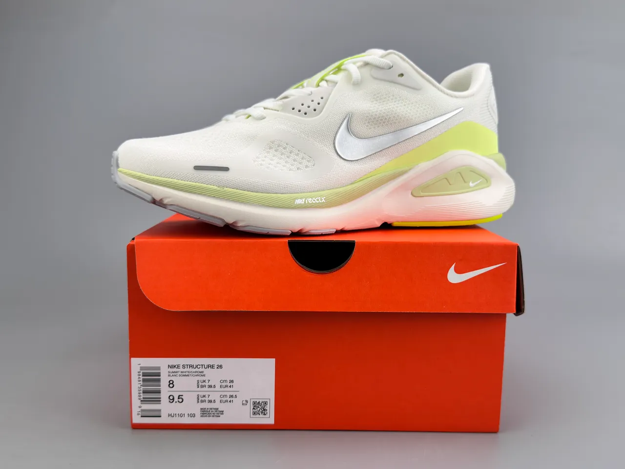 Nike ReactX White Yellow Engineered Mesh Upper Sculpted Midsole Running Shoes 4