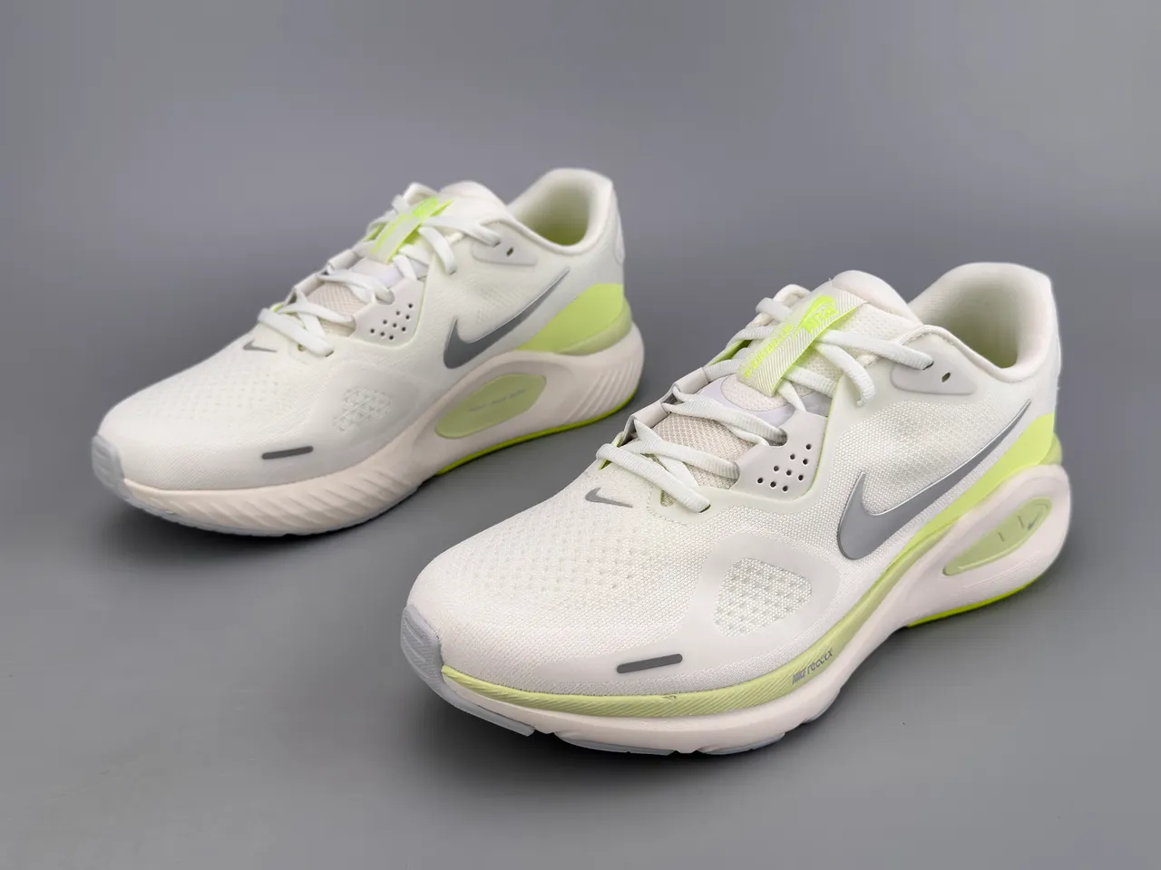 Nike ReactX White Yellow Engineered Mesh Upper Sculpted Midsole Running Shoes 7