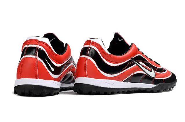 Nike Rojo Negro Low-Top Cuero Sintético Superior Césped Fútbol Zapatos 5