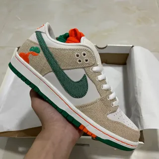Nike SB Dunk Low Beige Green Orange Skateboard Shoes