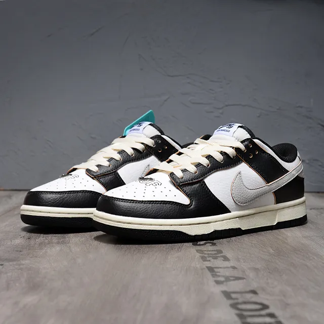 Nike SB Dunk Low Black White Cream Lifestyle Sneakers 4