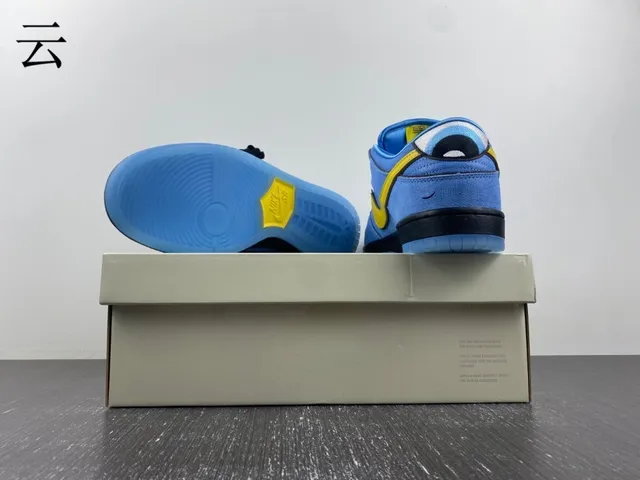 Nike SB Dunk Low Blue and Yellow Skateboard Shoes 2