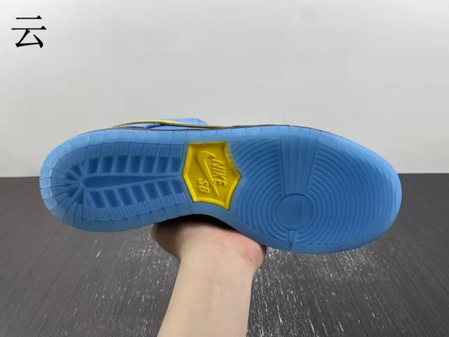 Nike SB Dunk Low Blue and Yellow Skateboard Shoes 8
