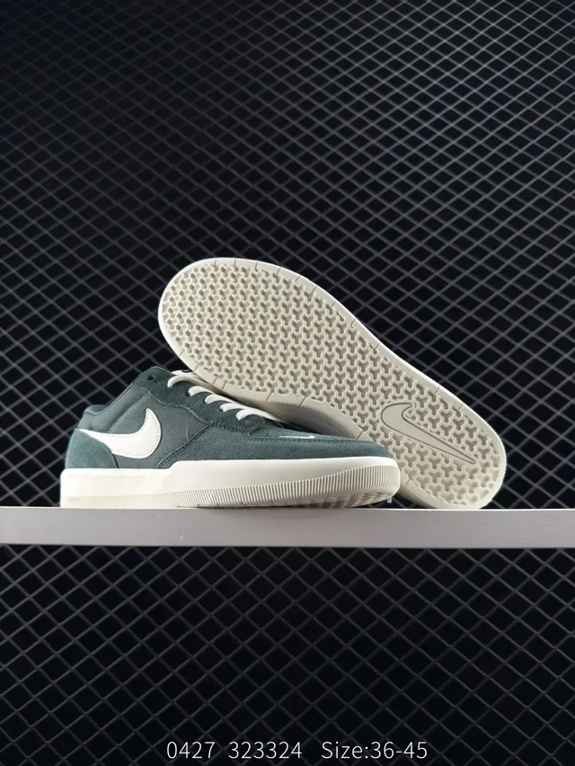 Nike SB Force 58 Tênis de Skateboard verde escuro e off-white 3