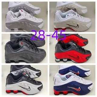 Nike Shox White Gray Perforated Mesh Upper Sculpted Layered Midsole Lifestyle Sneakers