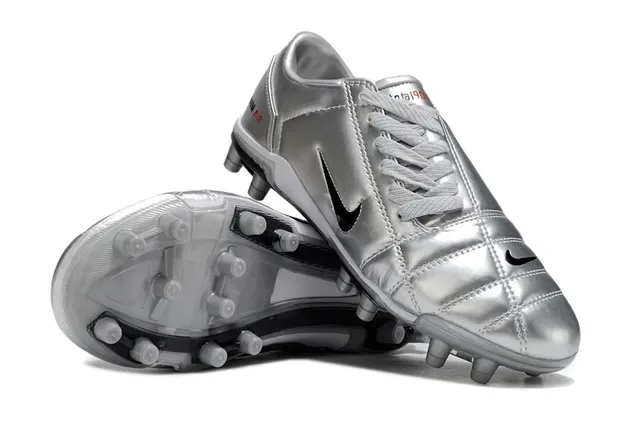 Nike Silver Black Metallic Chaussures de football tige matelacée basse cleat pour terrain ferme 3