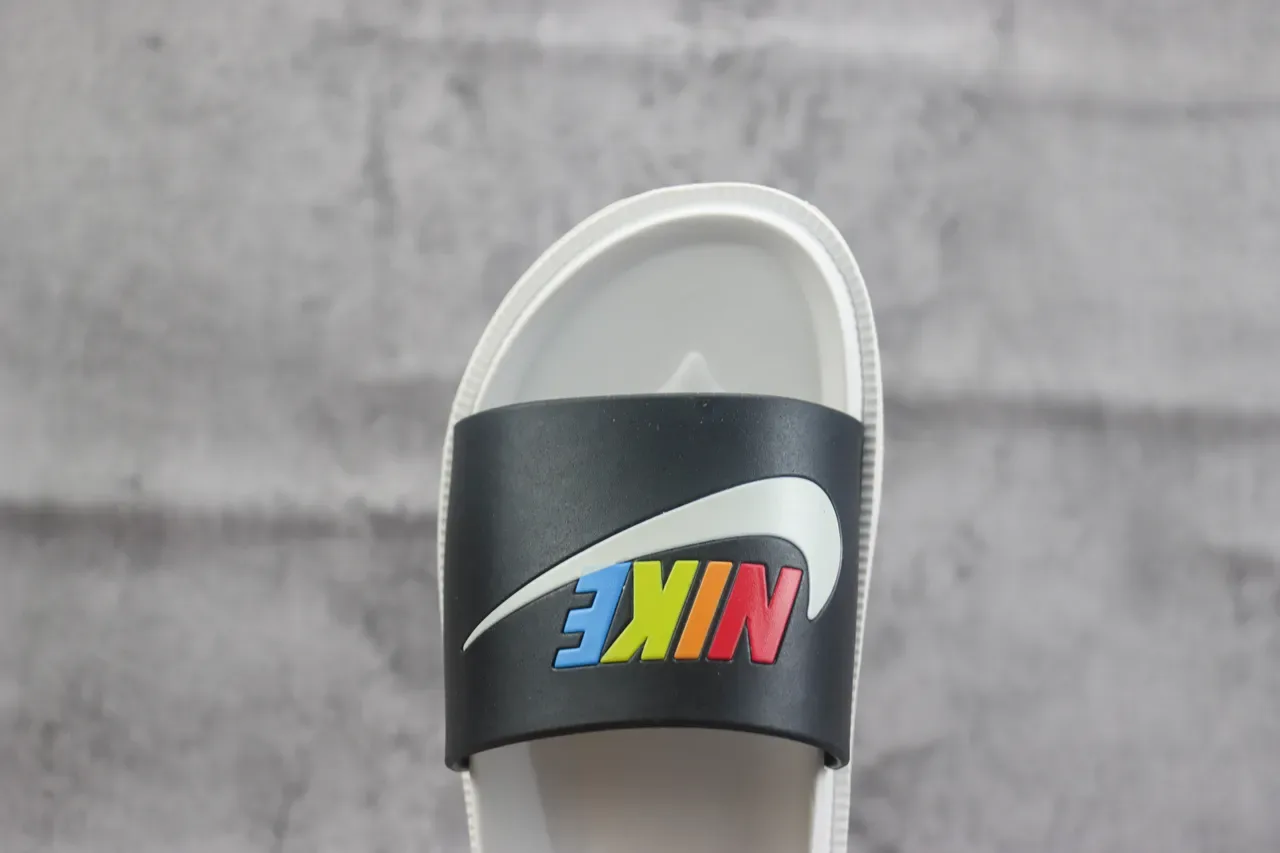 Nike Slide Black and White Strap Slipper 5