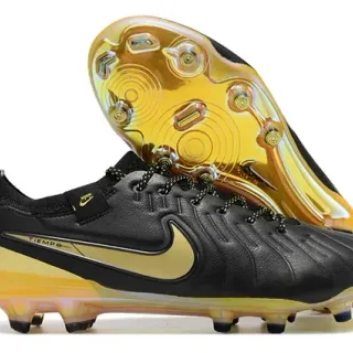 Nike Tiempo Black and Gold Firm-Ground Soccer Shoes