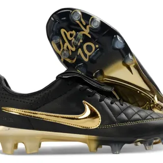 Nike Tiempo Legend Black and Gold Firm-Ground Soccer Shoes