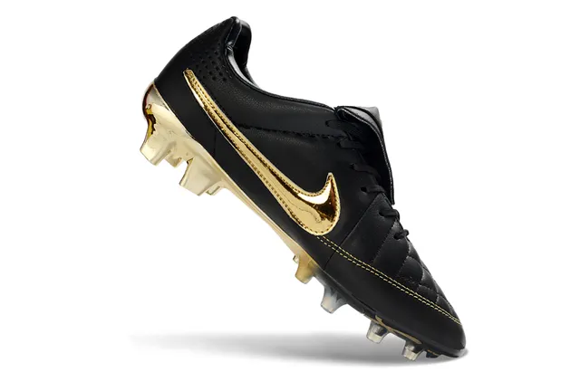 Nike Tiempo Legend Black and Gold Firm-Ground Soccer Shoes 2