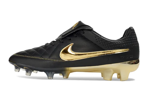 Nike Tiempo Legend Black and Gold Firm-Ground Soccer Shoes 6