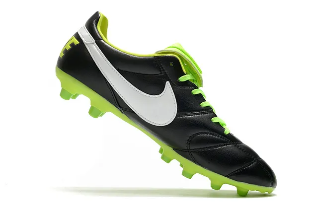 Nike Tiempo Chaussures de football Orange Noir Low-Cut Cuir matelassé Haut Terrain Ferme 8