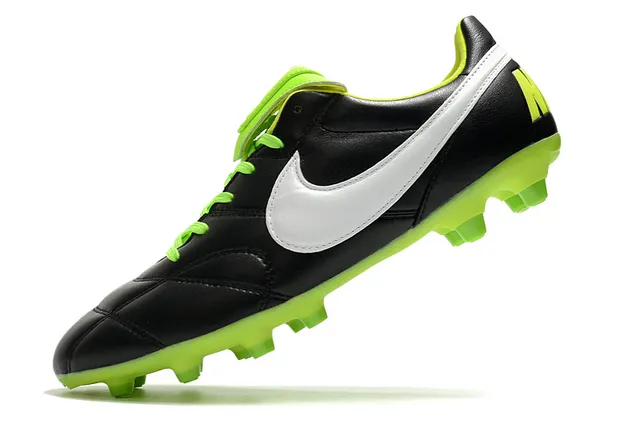 Nike Tiempo Chaussures de football Orange Noir Low-Cut Cuir matelassé Haut Terrain Ferme 9