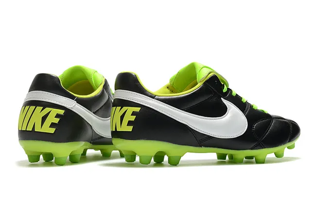 Nike Tiempo Chaussures de football Orange Noir Low-Cut Cuir matelassé Haut Terrain Ferme 11
