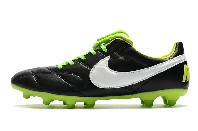 Nike Tiempo Chaussures de football Orange Noir Low-Cut Cuir matelassé Haut Terrain Ferme 14