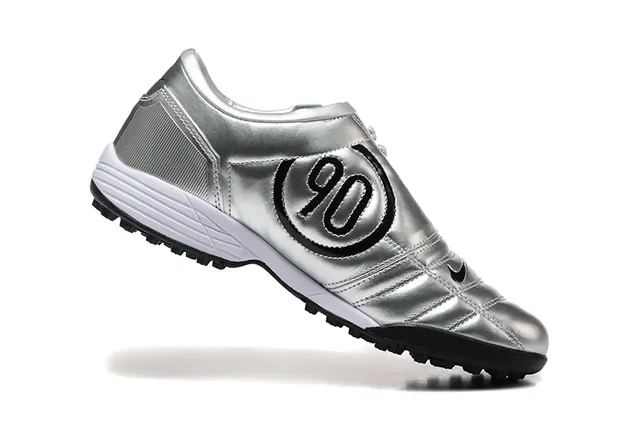Nike Total 90 III Argent Noir Rouge Chaussures de Football Turf 3