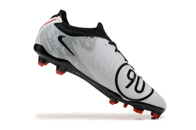 Nike Total 90 Blanc Noir Low-Cut Upper Synthétique Swoosh Overlay Firm-Ground Chaussures de Football 4