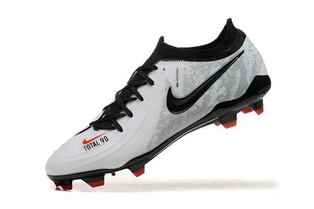 Nike Total 90 Blanc Noir Low-Cut Upper Synthétique Swoosh Overlay Firm-Ground Chaussures de Football 5
