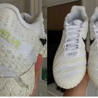 Nike White and Lime Green Textured Knit Lifestyle Sneakers