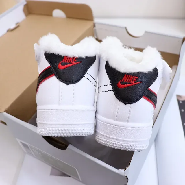 Nike White Black High-Top Padded Collar Lifestyle Sneakers 6
