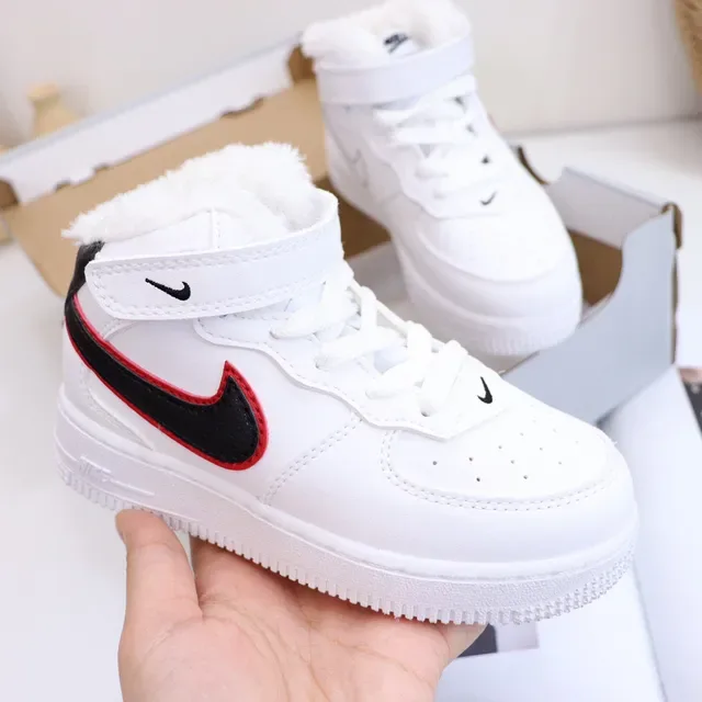 Nike White Black High-Top Padded Collar Lifestyle Sneakers 8