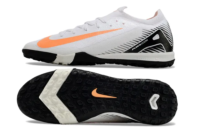 Nike Zapatillas de Fútbol Turf Blanco y Negro Low-Cut Knit Upper 6